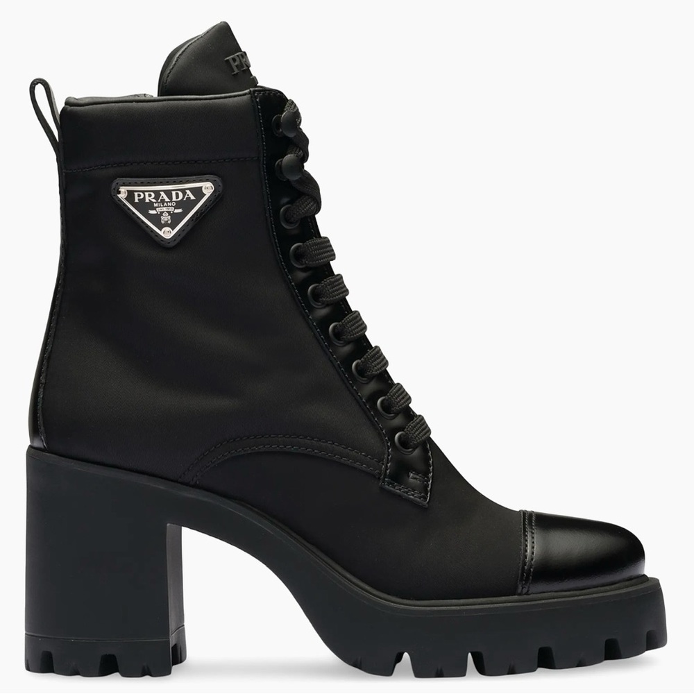 Prada Women's Black Lace-Up Boots